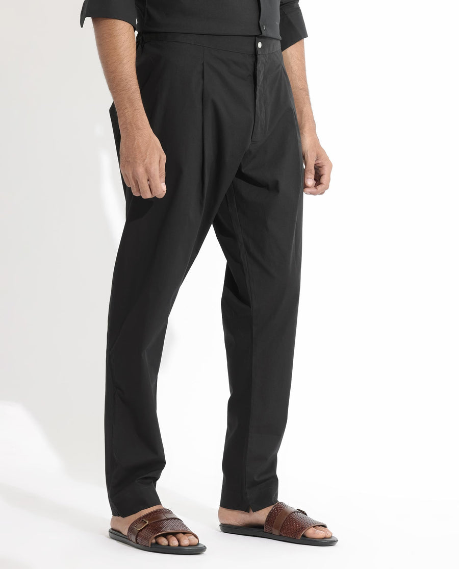 Rare Rabbit Men's Pajama-3 Black Viscose Plain Slim Fit Pajama