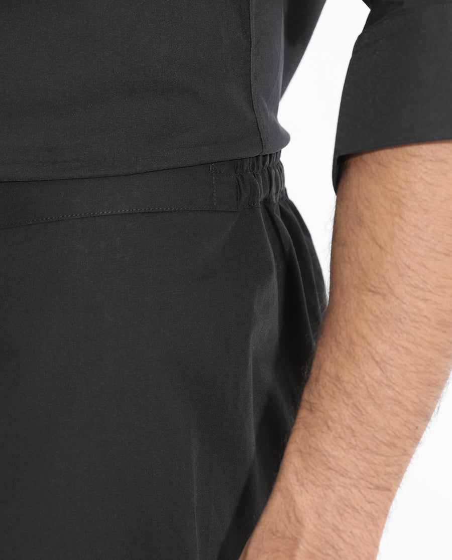 Rare Rabbit Men's Pajama-3 Black Viscose Plain Slim Fit Pajama