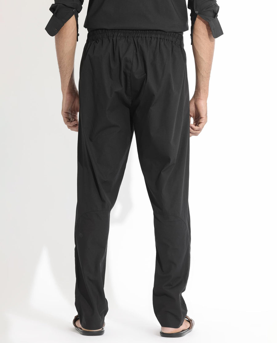 Rare Rabbit Men's Pajama-3 Black Viscose Plain Slim Fit Pajama