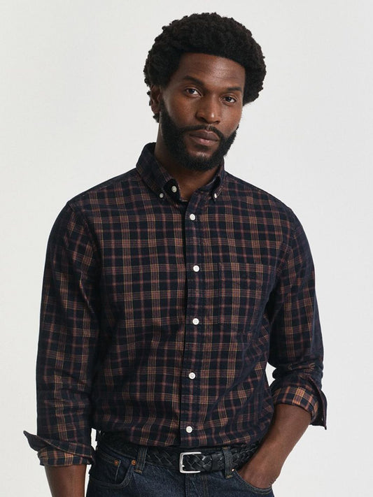 GANT Classic Fit Checked Button Down Collar Corduroy Cotton Shirt