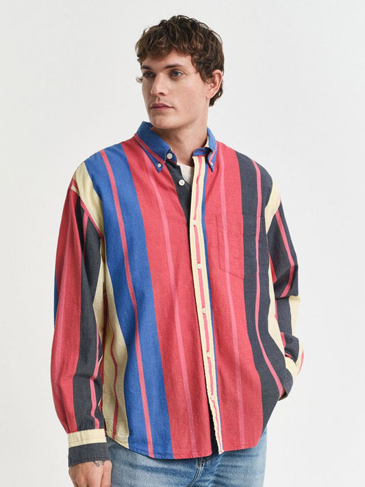 GANT Men Oversized Seersucker Striped Cotton Casual Shirt
