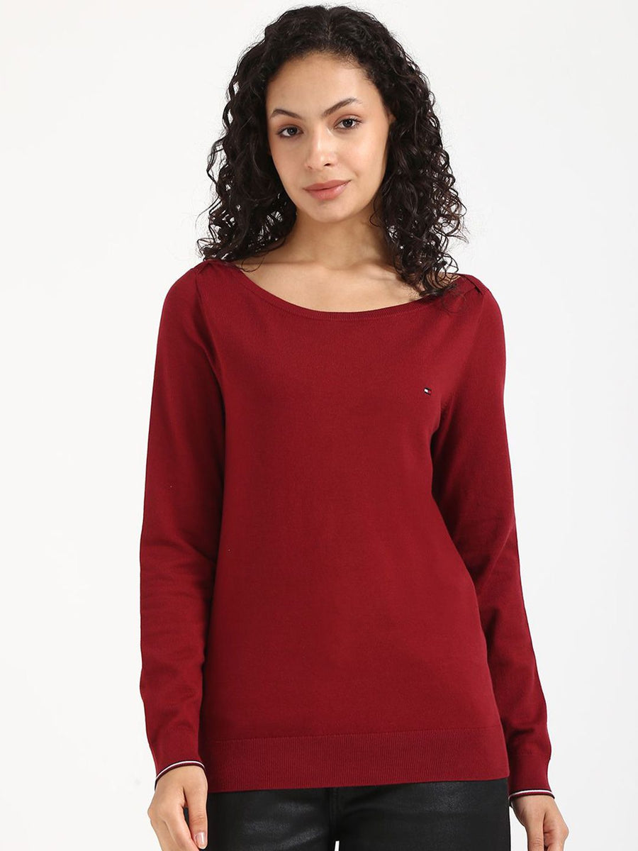 Tommy Hilfiger Women Boat Neck Cotton Pullover