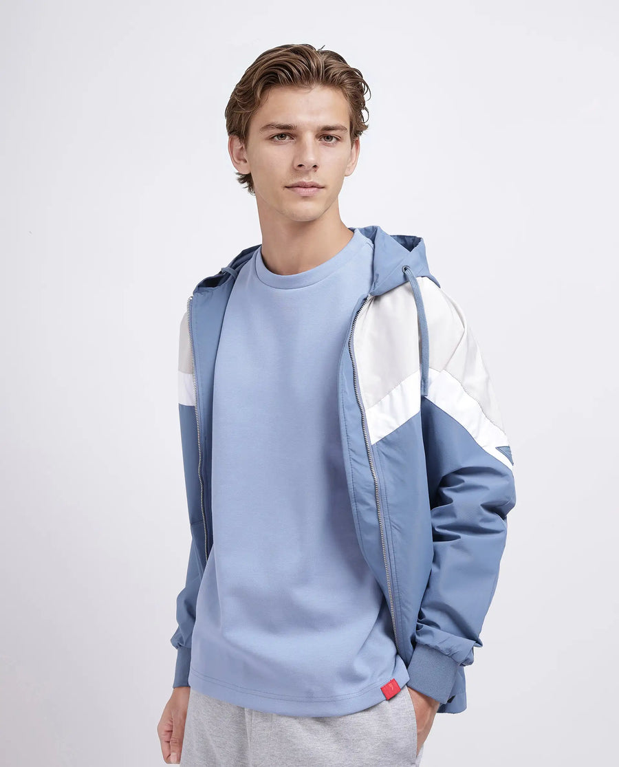 Rare Rabbit Men's Qlos Dusky Blue Cotton Blend Plain Boxy Fit Half Sleeve Crew Neck T-Shirt