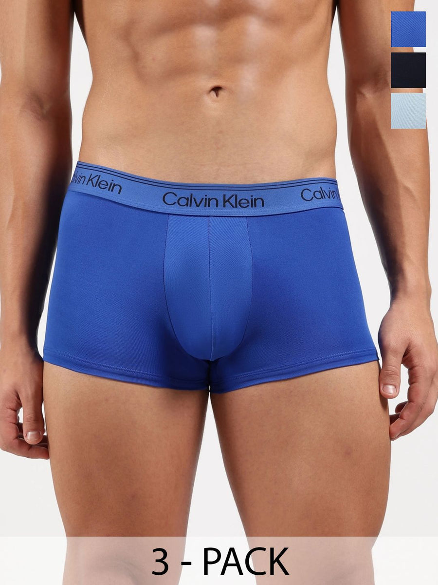 Calvin Klein Underwear Pack of 3 Assorted Solid Trunks