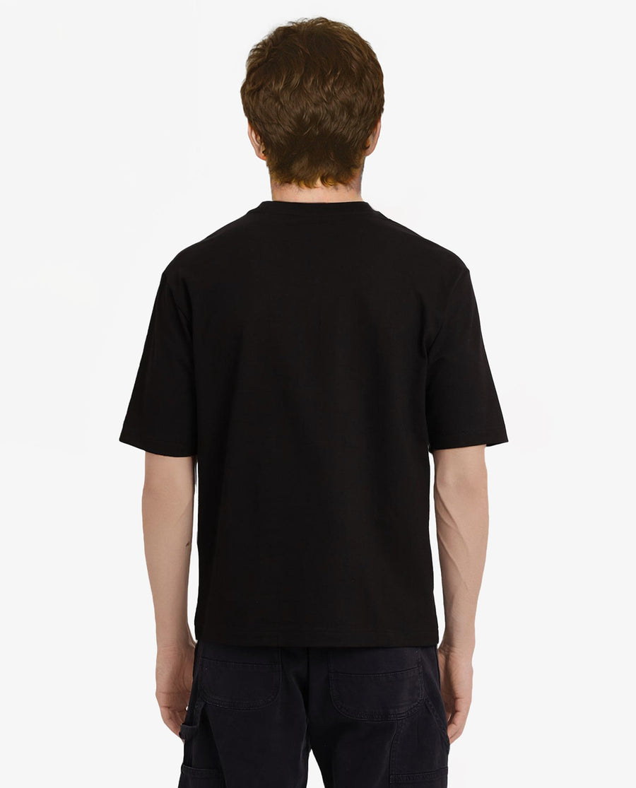 Rare Rabbit Men's Que Black Cotton Graphic Print Regular Fit Half Sleeve Crew Neck T-Shirt