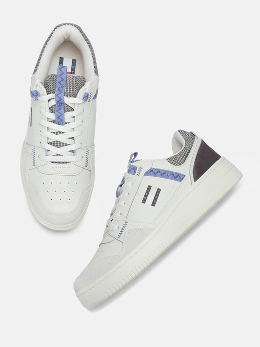 Tommy Hilfiger Men's Retro Basket White Leather Sneakers