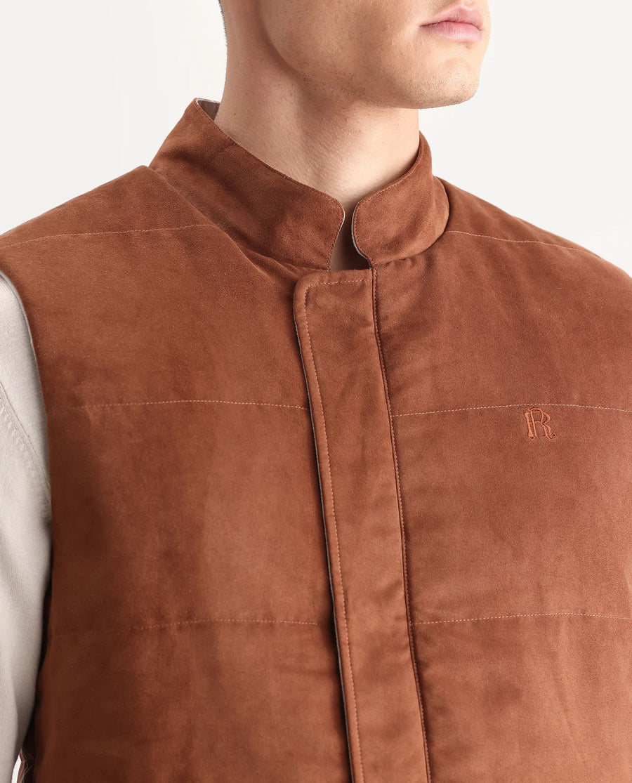 Rare Rabbit Men's Raldo-25 Off White Polyester Blend Fabric High Neck Regular Fit Plain Jacket