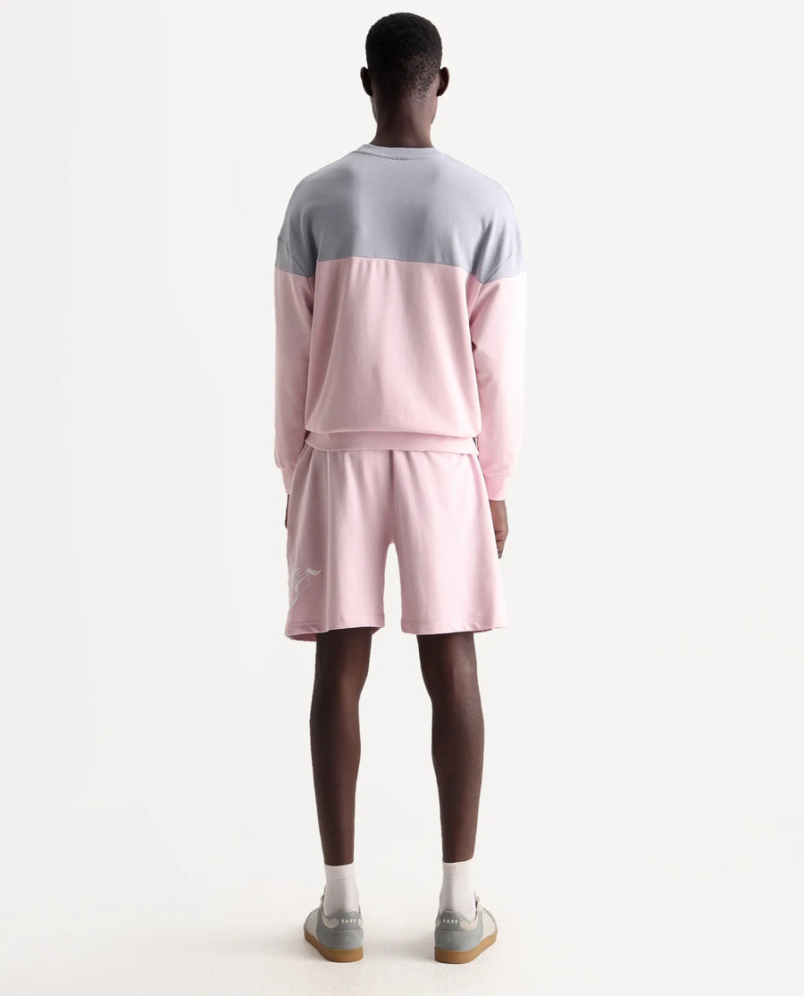 Rare Rabbit Men's Ranot Pink Cotton Graphic Print Oversized Fit Shorts