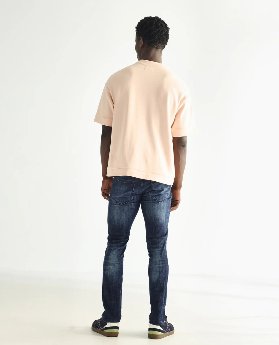 Rare Rabbit Men's Reims Light Blue Cotton Plain Hawk Slim Fit Jeans