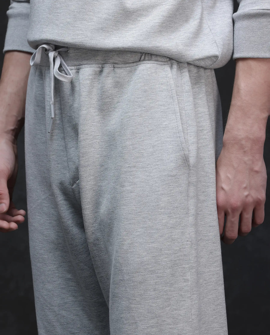 Rare Rabbit Men's Renk Melange Grey Modal Blend Plain Baggy Fit Track Pant