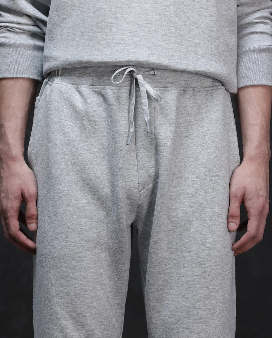 Rare Rabbit Men's Renk Melange Grey Modal Blend Plain Baggy Fit Track Pant