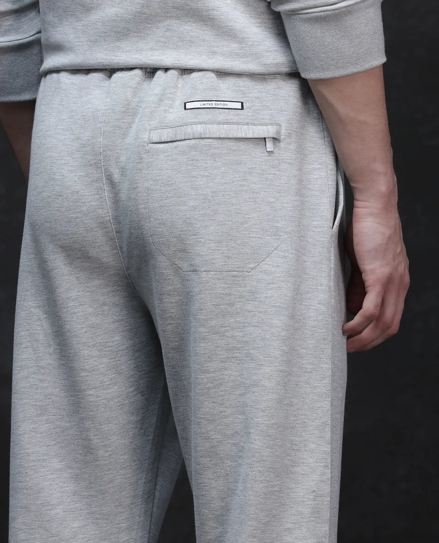 Rare Rabbit Men's Renk Melange Grey Modal Blend Plain Baggy Fit Track Pant