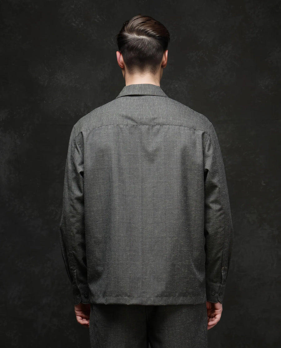 Rare Rabbit Men's Reno Dark Green Cotton Checked Print Regular Fit Full Sleeve Lapel Neck Shirt