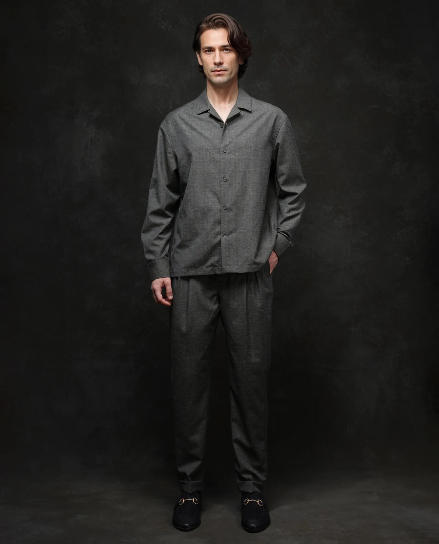 Rare Rabbit Men's Reno Dark Green Cotton Checked Print Regular Fit Full Sleeve Lapel Neck Shirt