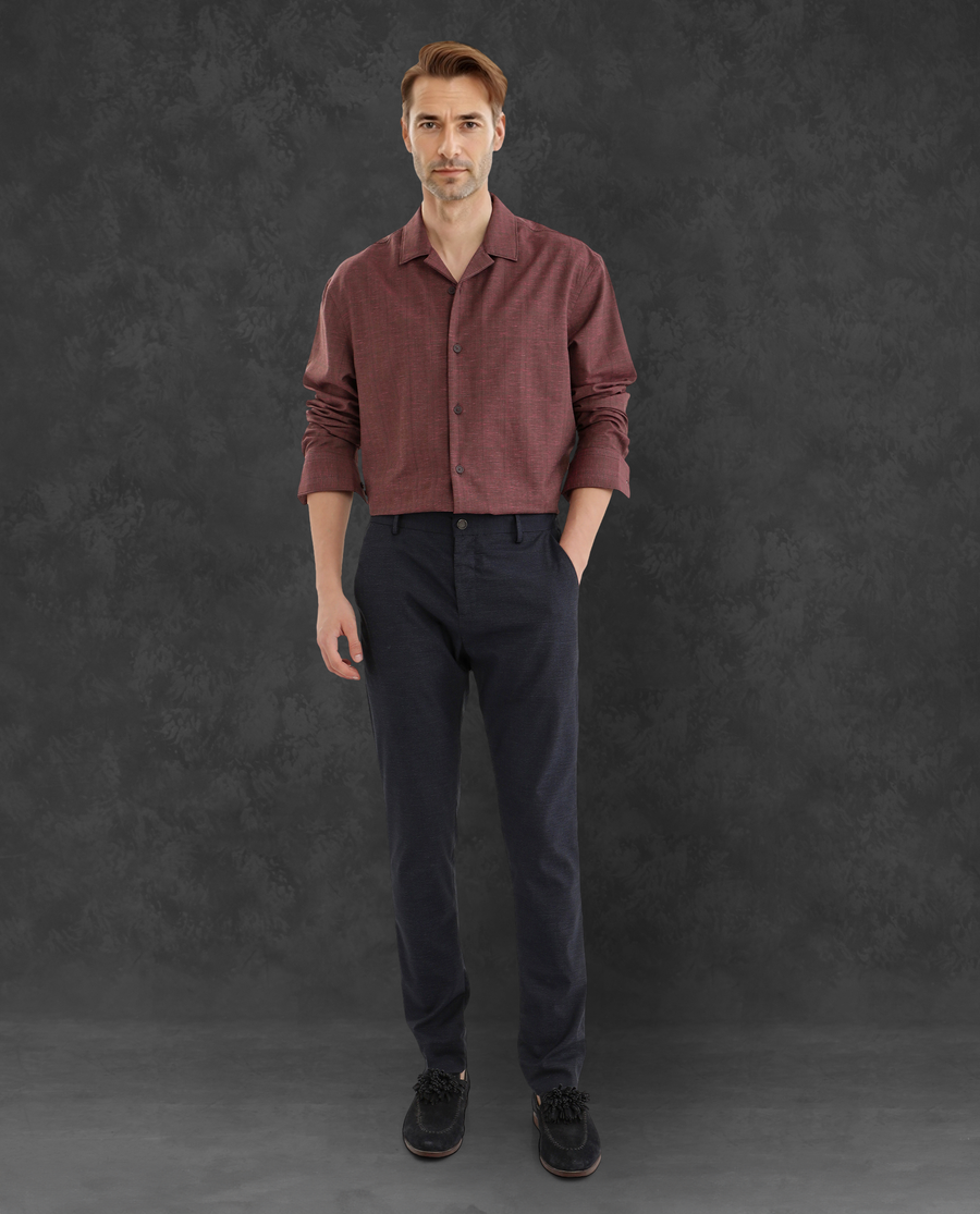 Rare Rabbit Men's Reno Maroon Cotton Checked Print Regular Fit Full Sleeve Collared Shirt