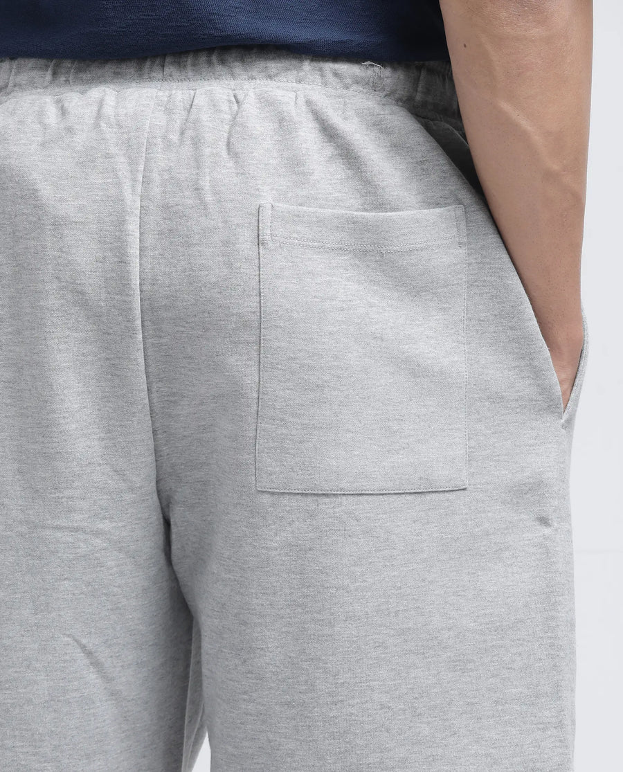 Rare Rabbit Men's Rexon Grey Cotton Blend Plain Relaxed Fit Shorts