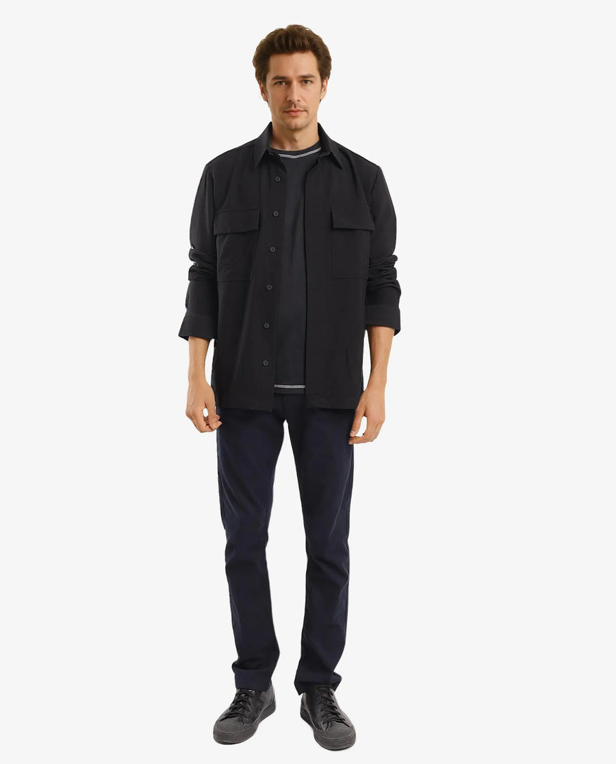 Rare Rabbit Men's Rimal Black Viscose Blend Plain Regular Fit Full Sleeve Collared Shirt