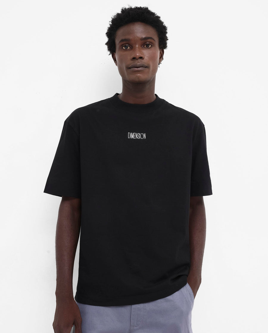 Rare Rabbit Men's Ripley Black Cotton Graphic Print Oversized Fit Half Sleeve Crew Neck T-Shirt