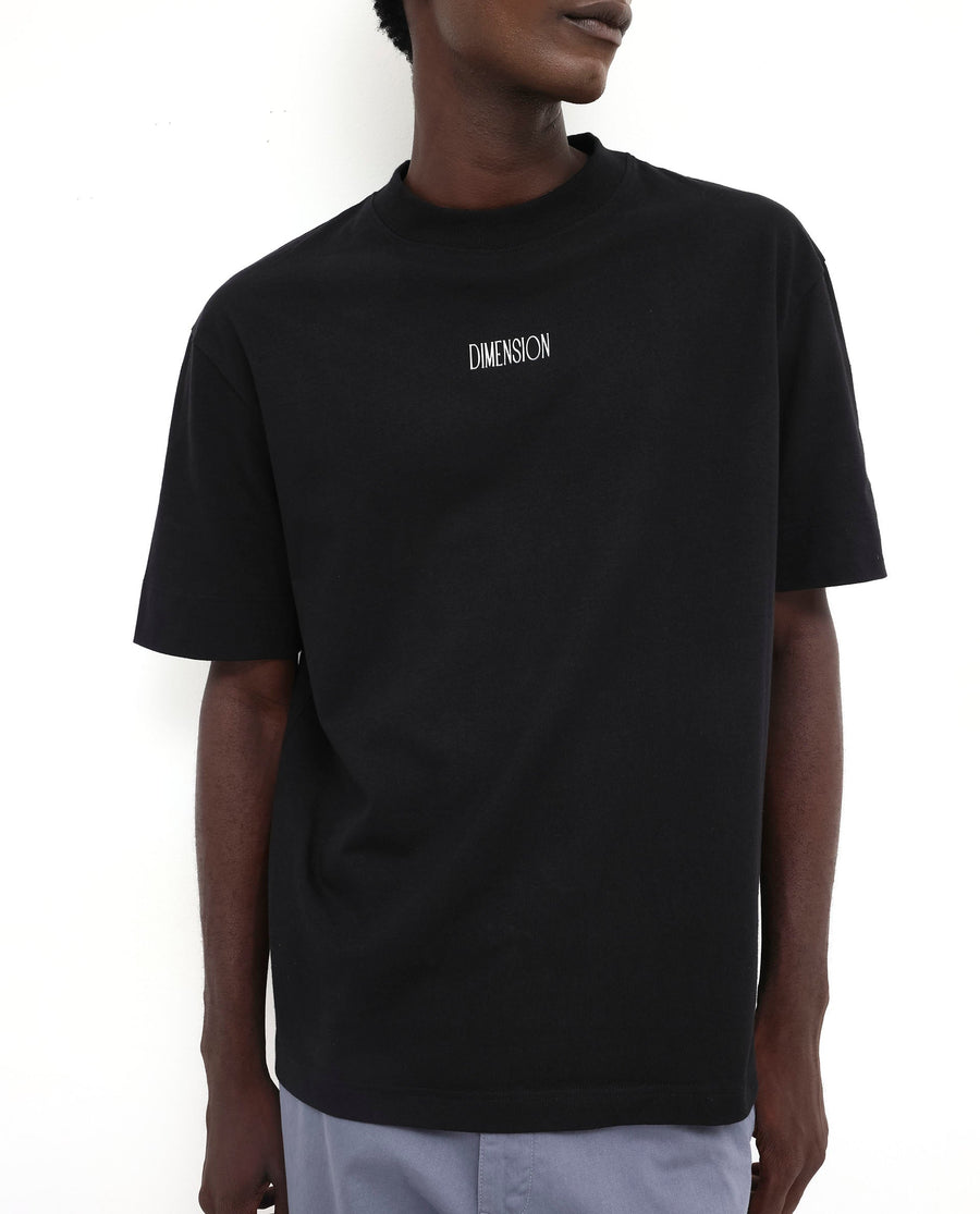 Rare Rabbit Men's Ripley Black Cotton Graphic Print Oversized Fit Half Sleeve Crew Neck T-Shirt