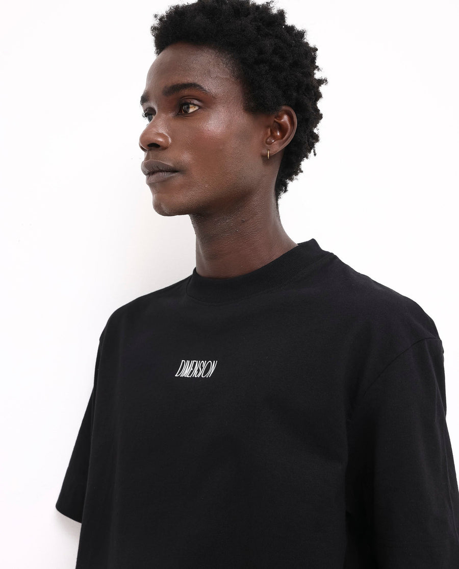 Rare Rabbit Men's Ripley Black Cotton Graphic Print Oversized Fit Half Sleeve Crew Neck T-Shirt