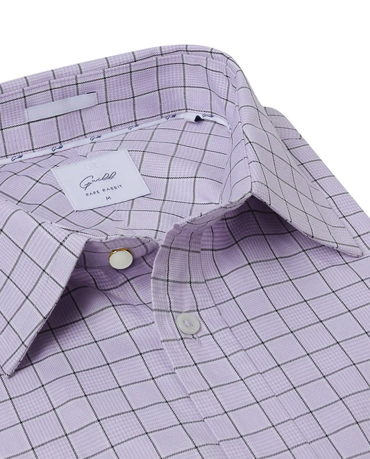 Rare Rabbit Men's Rooney Light Purple Cotton Checked Print Regular Fit Full Sleeve Collared Shirt
