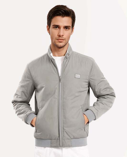 Rare Rabbit Men's Royban-2 Green Polyester Plain Regular Fit Full Sleeve High Neck Jacket