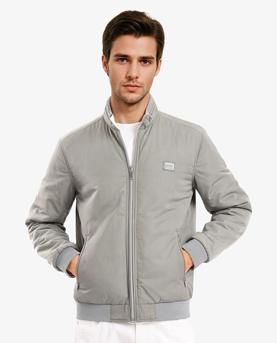 Rare Rabbit Men's Royban-2 Green Polyester Plain Regular Fit Full Sleeve High Neck Jacket