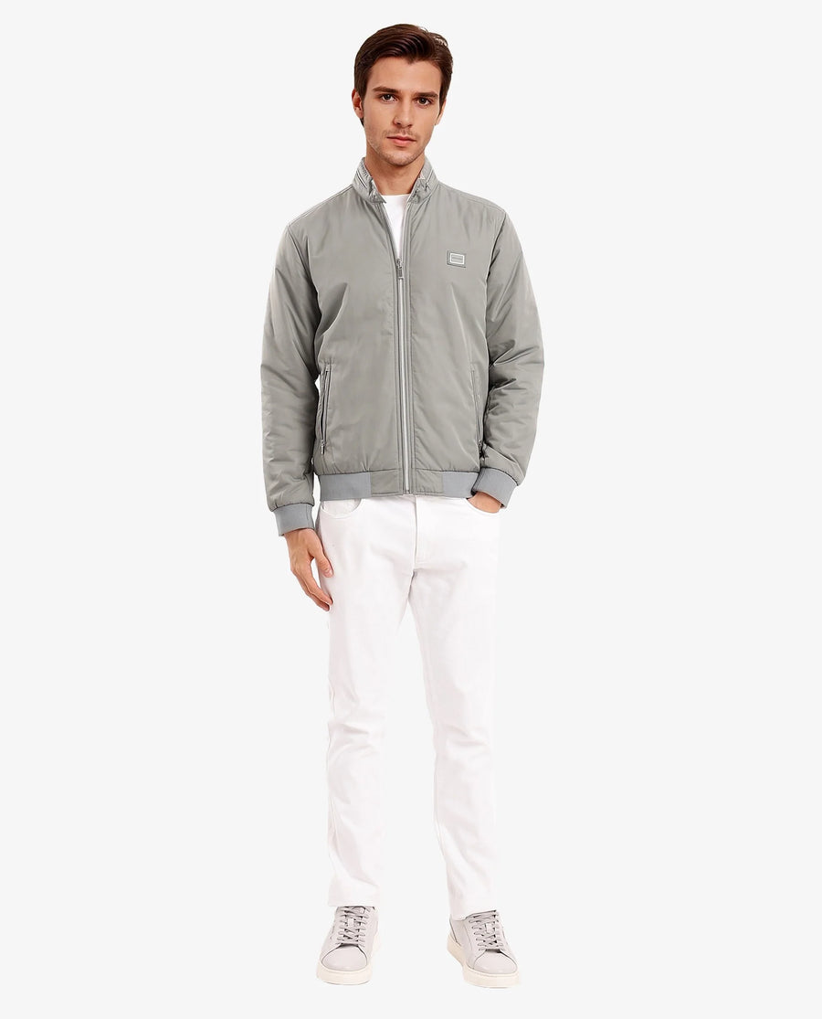 Rare Rabbit Men's Royban-2 Green Polyester Plain Regular Fit Full Sleeve High Neck Jacket