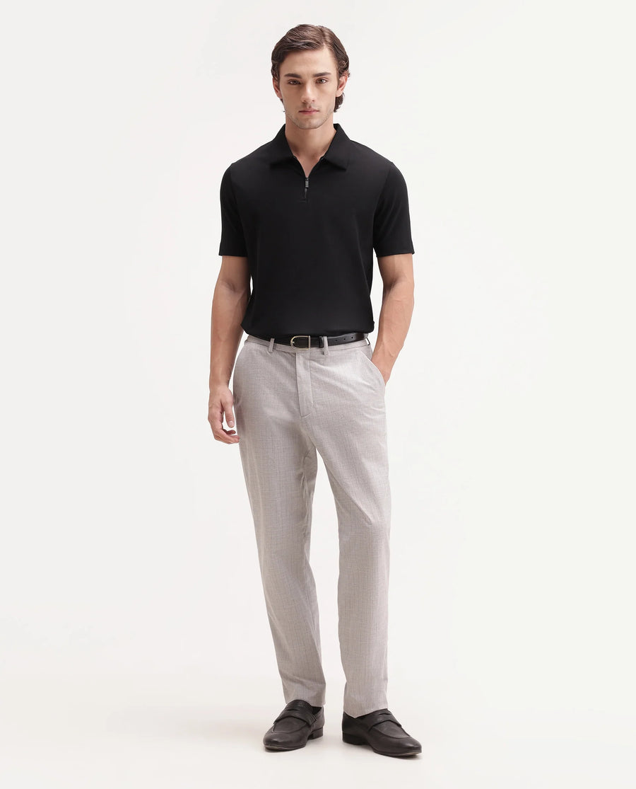 Rare Rabbit Men's Basic Rr-Corp-Cove Black Cotton Blend Spread Collar Regular Plain Polo