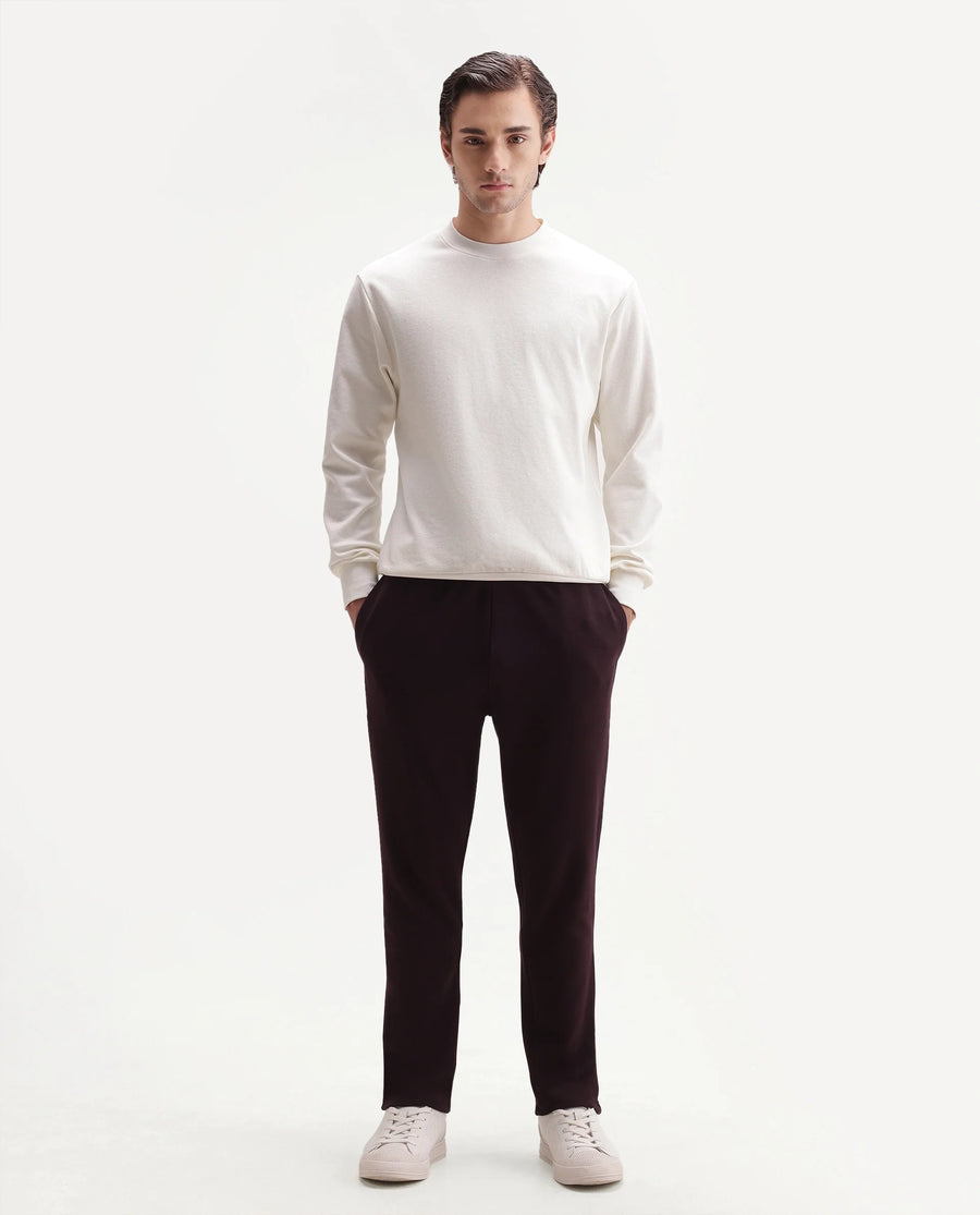 Rare Rabbit Men's Rr-Corp-Harry-T Maroon Polyester Blend  Regular Plain Track Pant
