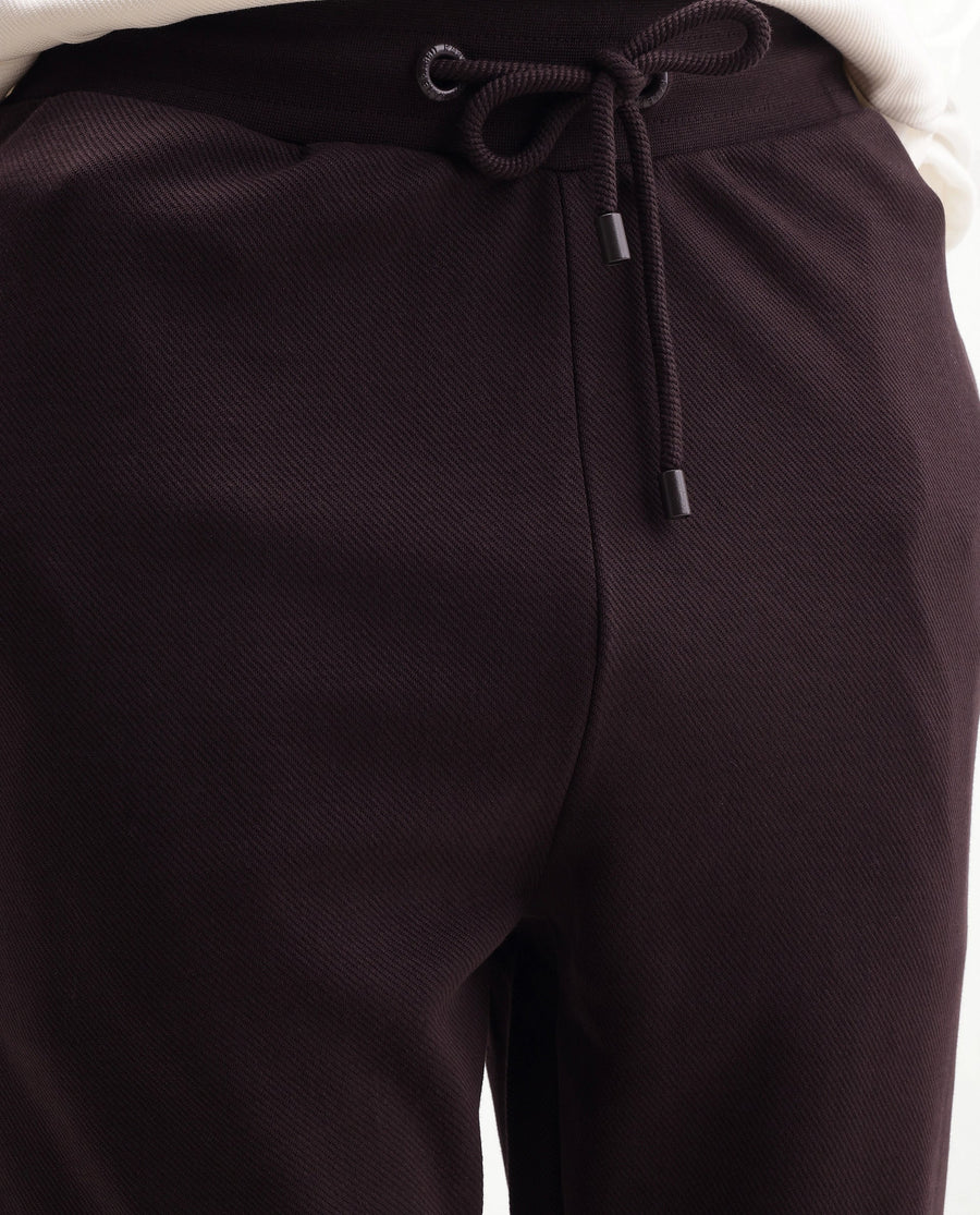Rare Rabbit Men's Rr-Corp-Harry-T Maroon Polyester Blend  Regular Plain Track Pant