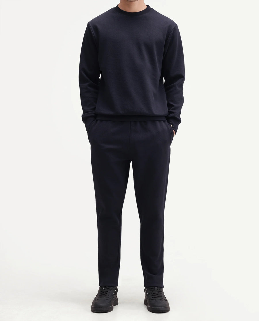 Rare Rabbit Men's Rr-Corp-Harry-T Navy Polyester Blend  Regular Plain Track Pant