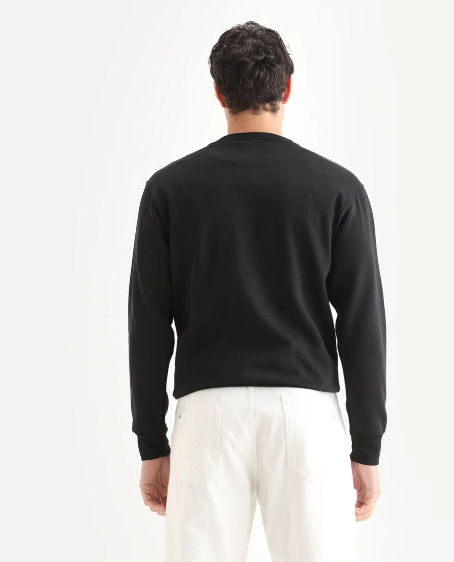 Rare Rabbit Men's Croc Black Cotton Graphic Print Regular Fit Full Sleeve Crew Neck Sweatshirt