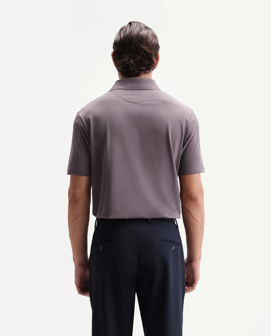 Rare Rabbit Men's Tang-25 Dusky Pink Cotton Blend Plain Regular Fit Half Sleeve Polo