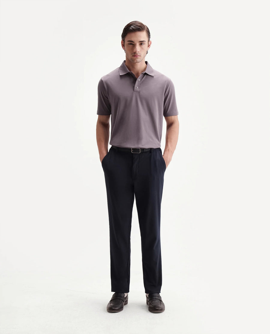 Rare Rabbit Men's Tang-25 Dusky Pink Cotton Blend Plain Regular Fit Half Sleeve Polo