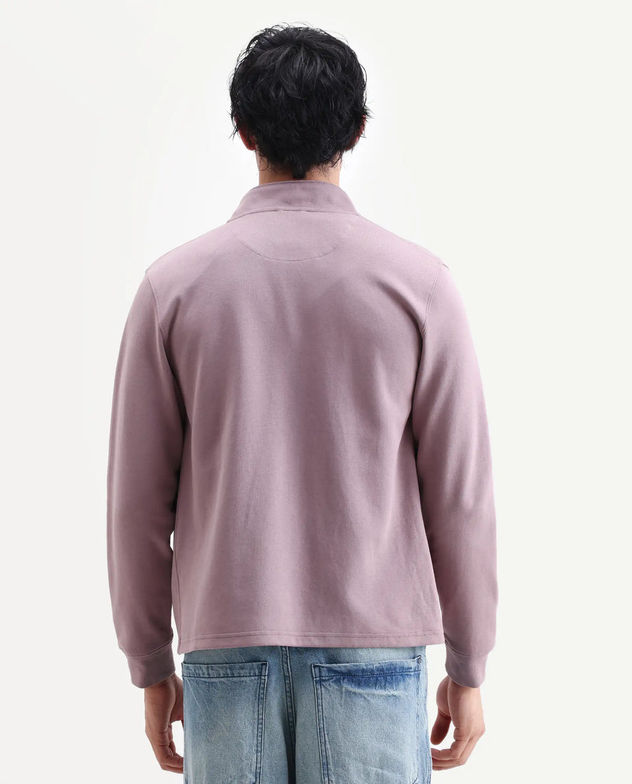 Rare Rabbit Men's Morris-25 Dusky Pink Cotton Blend Plain Regular Fit Full Sleeve Mandarin Collar Jacket