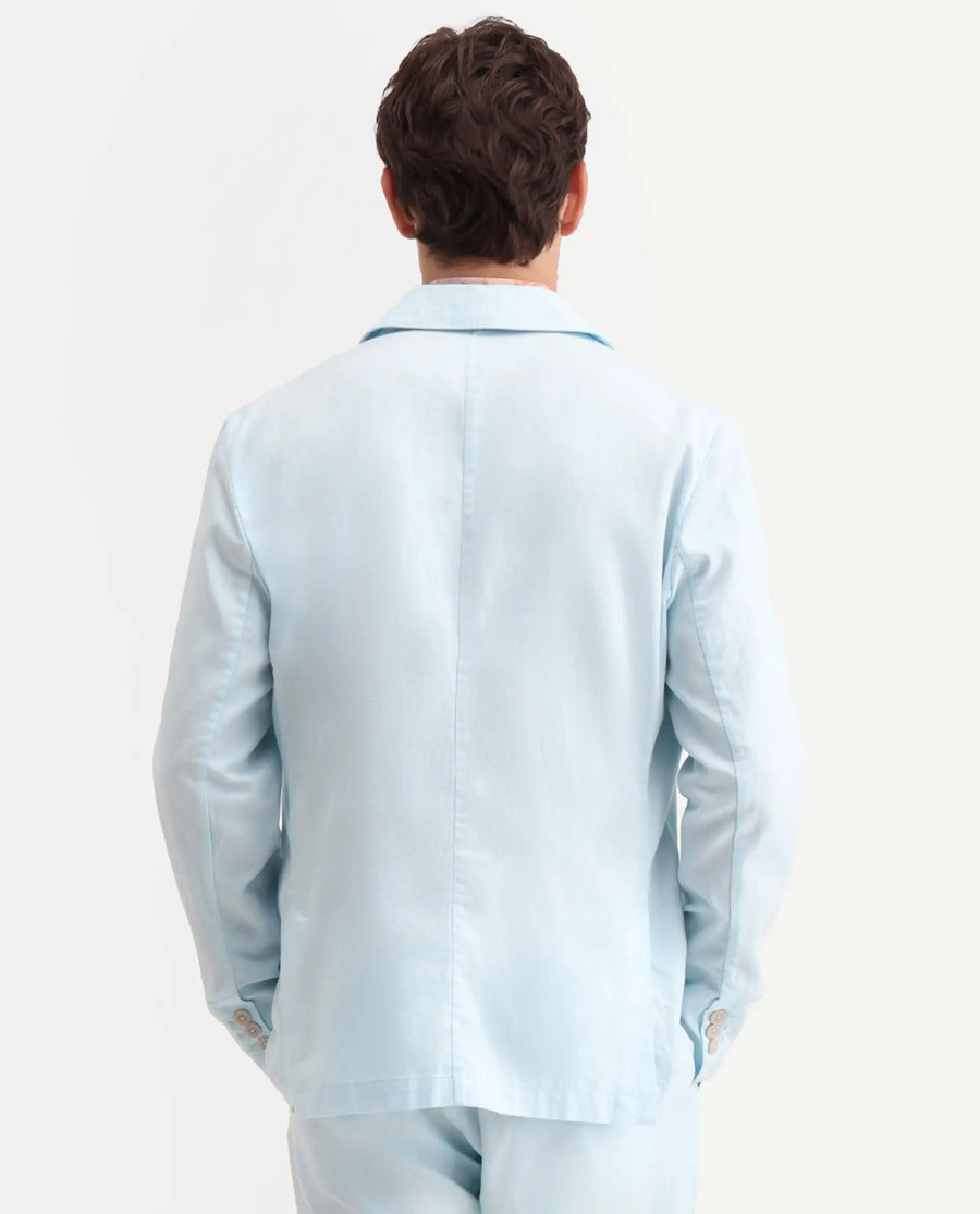 Rare Rabbit Men's Linol Aqua Lyocell Blend Fabric Collared Neck Tailored Fit Blazer