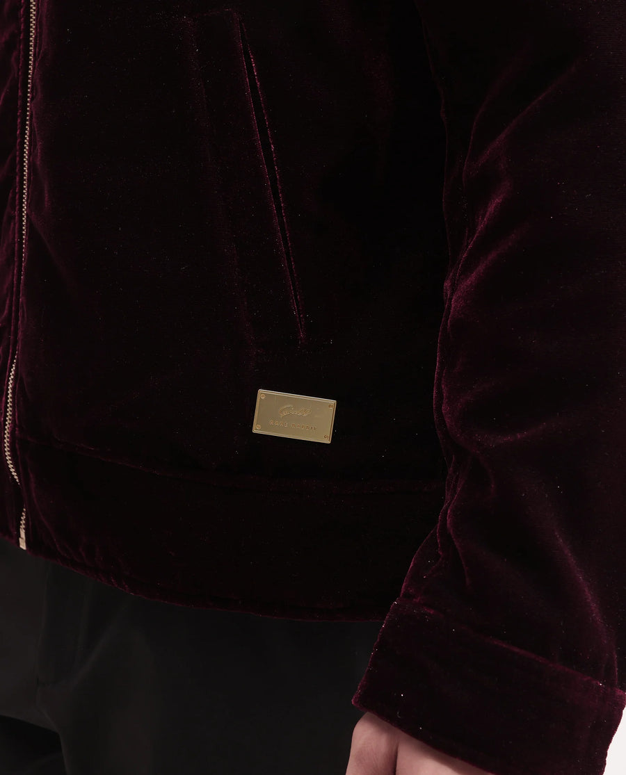 Rare Rabbit Men's Otaki-25 Maroon Lurex Blend Plain Regular Fit Full Sleeve Spread Collar Jacket