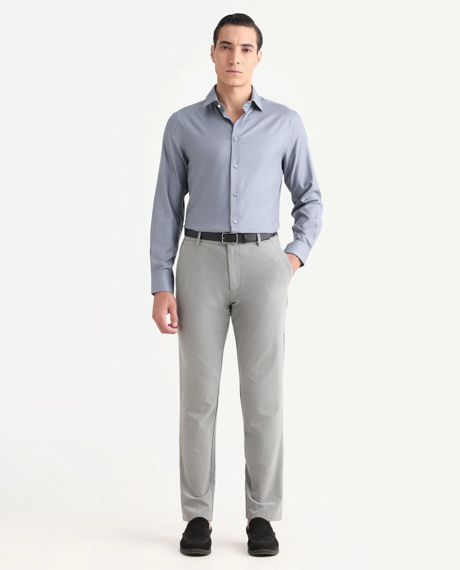 Rare Rabbit Men's Wemp Dusky Purple Cotton Fabric Spread Collar Regular Fit Checks Shirt