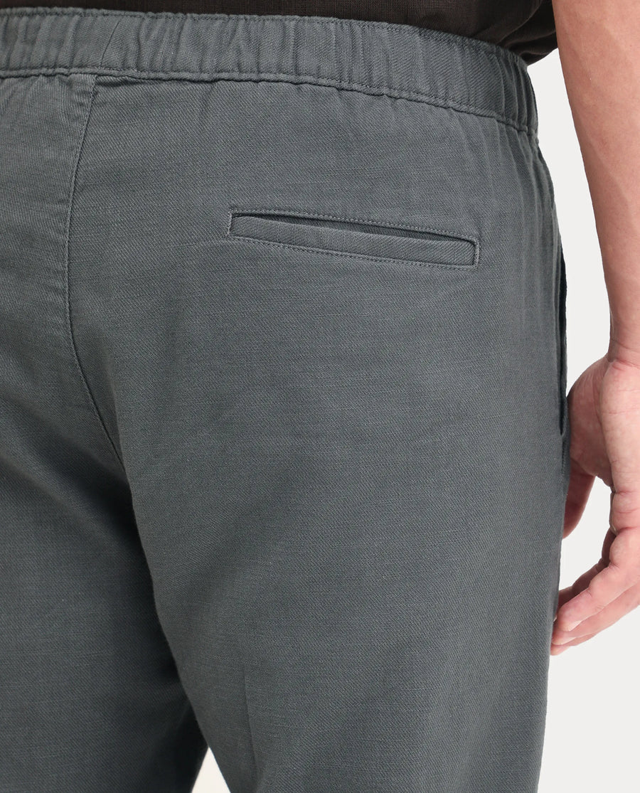 Rare Rabbit Men's Pluk Dark Grey Cotton Blend Fabric Regular Fit Plain Trouser
