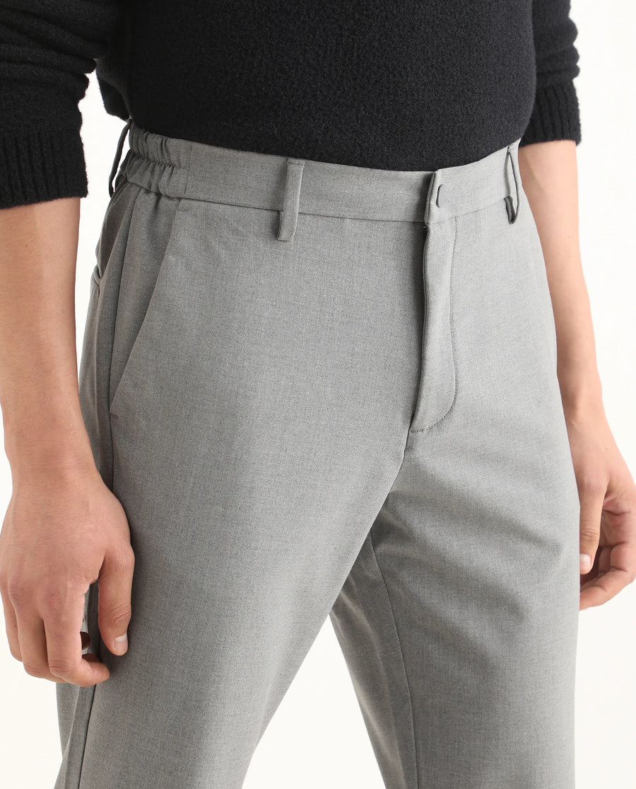 Rare Rabbit Men's Travel-Ss26 Grey Polyester Fabric Button And Zip Closure Closure Plain Trouser
