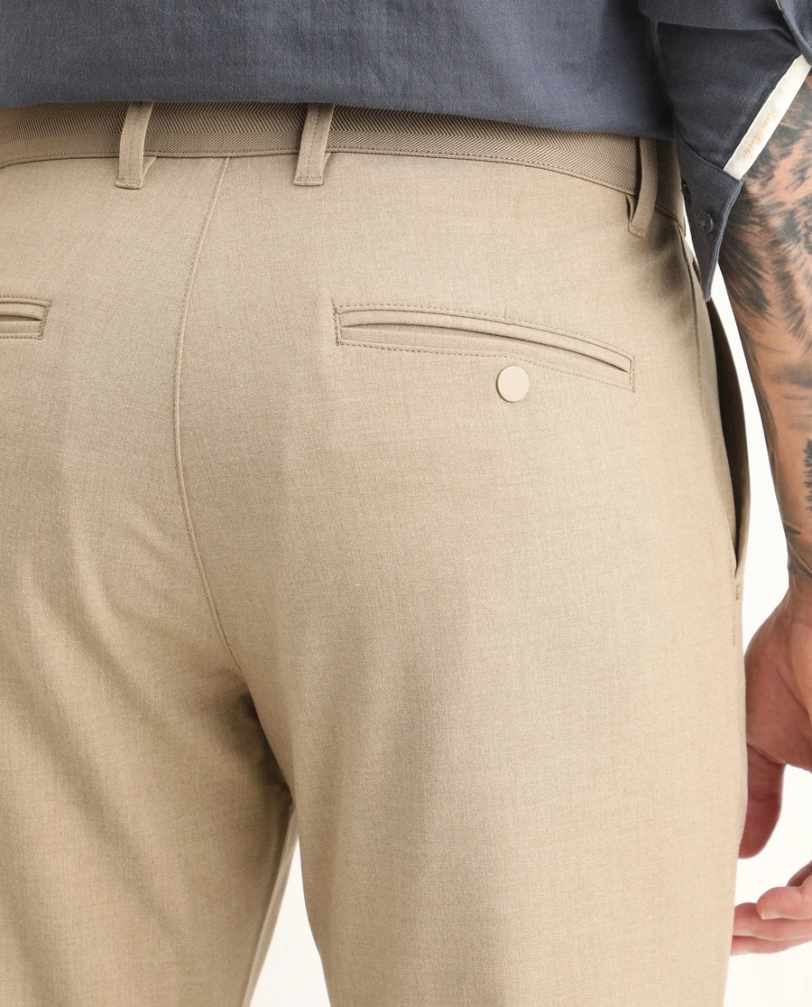 Rare Rabbit Men's Driver-Ss26 Khaki Polyester Blend Fabric Regular Fit Plain Trouser