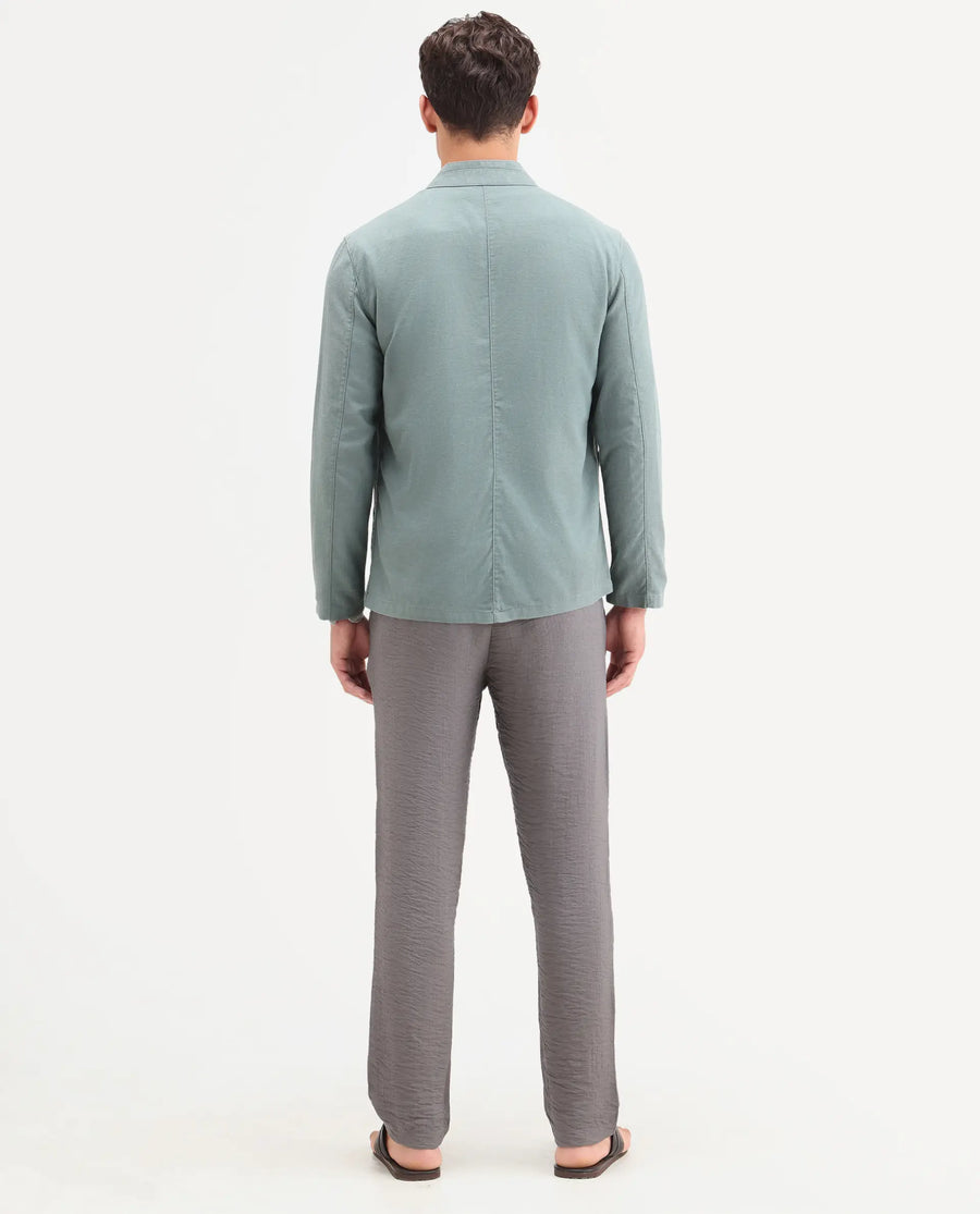 Rare Rabbit Men's Veon-T Dusky Grey Viscose Blend Fabric Regular Fit Plain Trouser