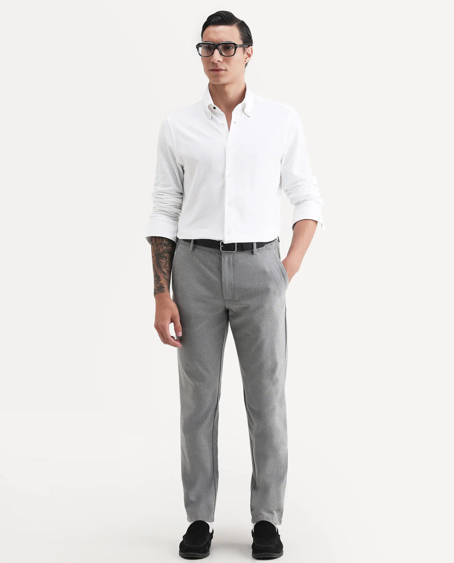 Rare Rabbit Men's Vane-Ss26 White Cotton Fabric Full Sleeve Regular Fit Plain Shirt