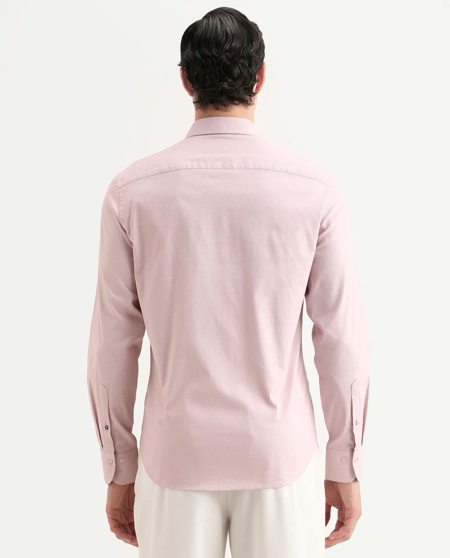 Rare Rabbit Men's Garahs Light Pink Cotton Blend Fabric Half Sleeve Regular Fit Shirt