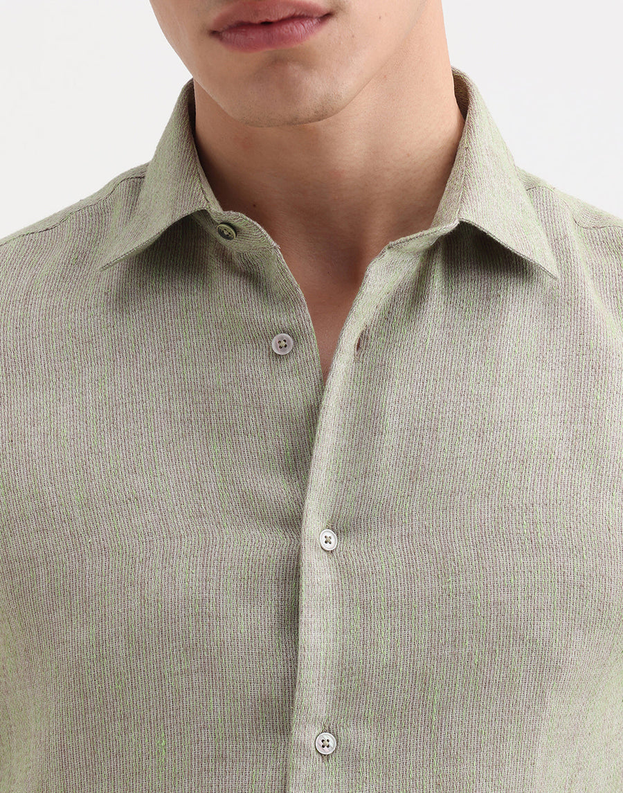 Rare Rabbit Men's Marin Off White Cotton Full Sleeve Spread Collar Regular Fit Checked Shirt