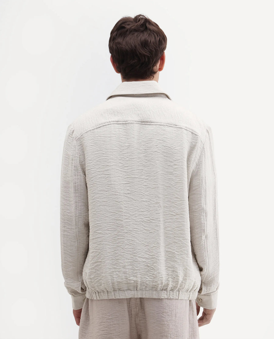 Rare Rabbit Men's Veon -J Off White Viscose Blend Fabric Full Sleeve Spread Collar Regular Fit Plain Shacket