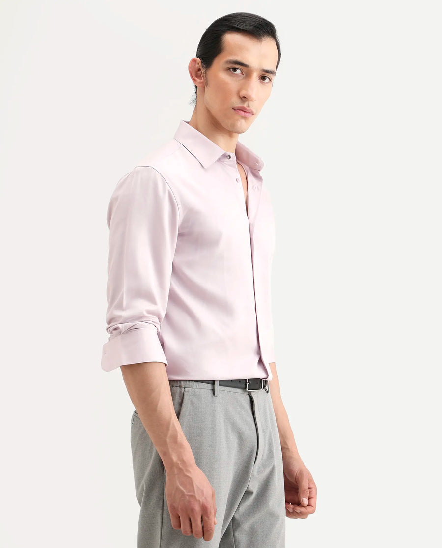 Rare Rabbit Men's Dream Dusky Peach Tencel Fabric Full Sleeve Spread Collar Morris Regular Fit Plain Shirt