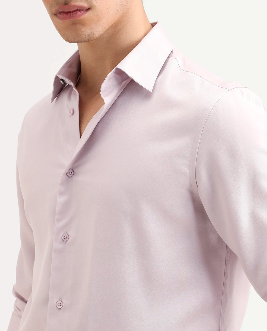 Rare Rabbit Men's Dream Dusky Peach Tencel Fabric Full Sleeve Spread Collar Morris Regular Fit Plain Shirt