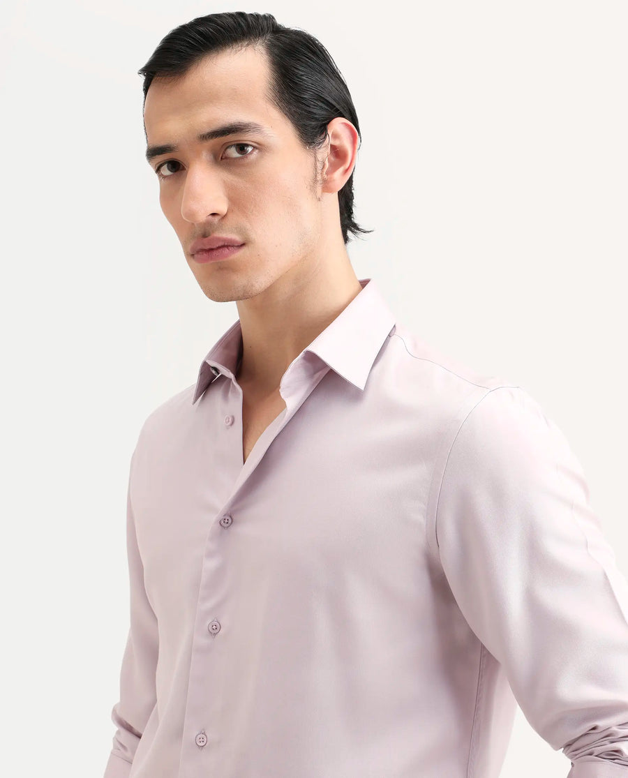 Rare Rabbit Men's Dream Dusky Peach Tencel Fabric Full Sleeve Spread Collar Morris Regular Fit Plain Shirt